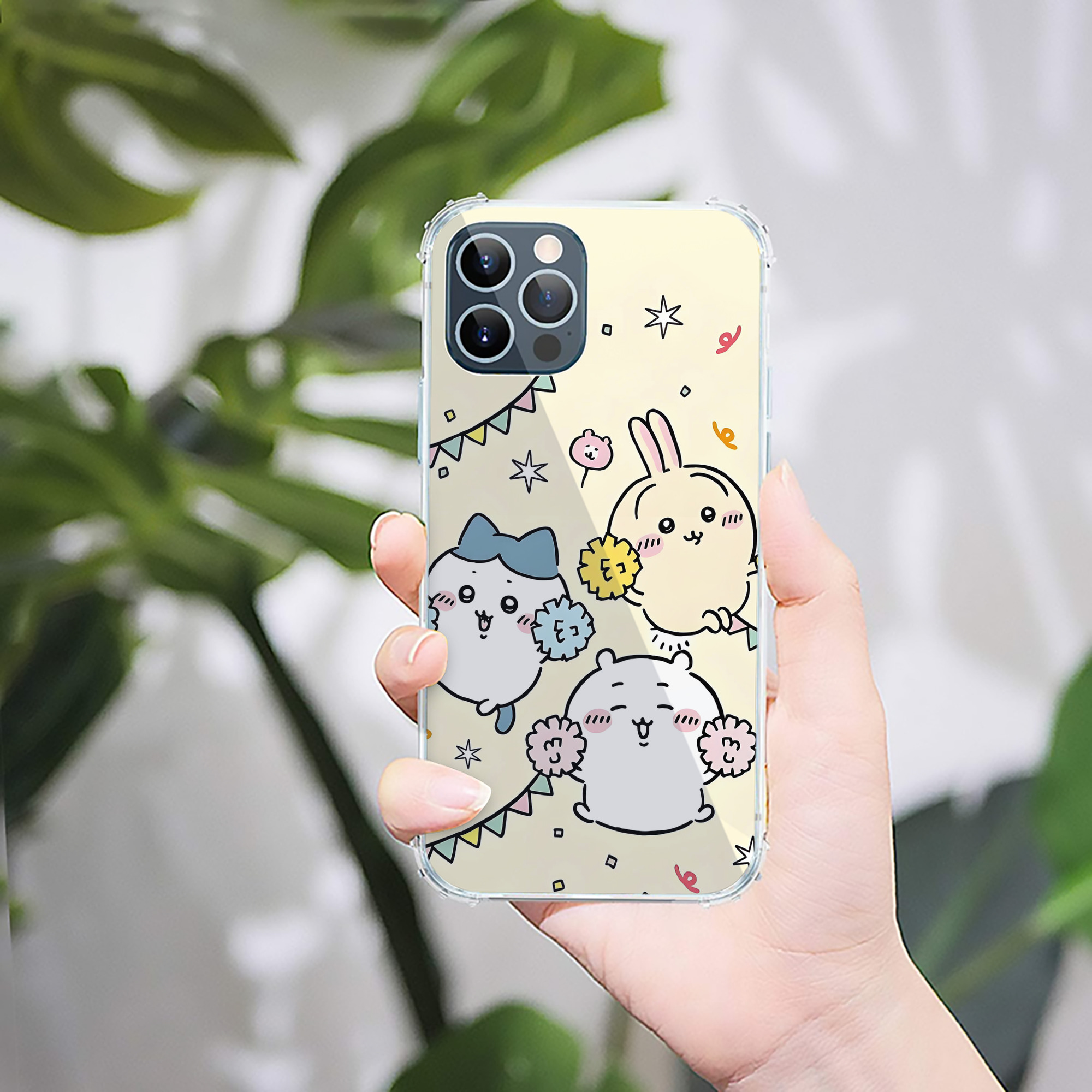（画像用） ちいかわ Chii-kawa 【iPhone 12シリーズ対応】透明スマホケース（クリアソフトケース）